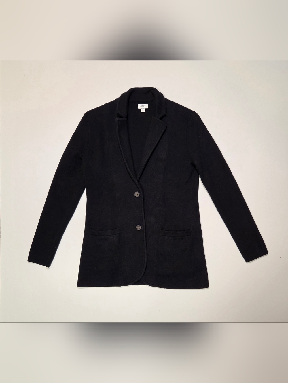 J.Crew 100% Cotton Sweater Blazer Black Women's Size Small Schoolboy Capsule